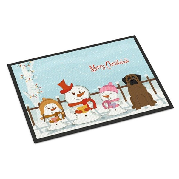 Carolines Treasures Merry Christmas Carolers Bullmastiff Indoor or Outdoor Mat, 18 x 0.25 x 27 in. BB2415MAT - main